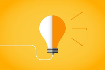 Bulb lamp light idea vector background illustration
