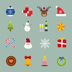 Fototapeta premium Christmas vector icons set