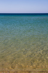 The beach of the Black Sea in the Crimea in the summer