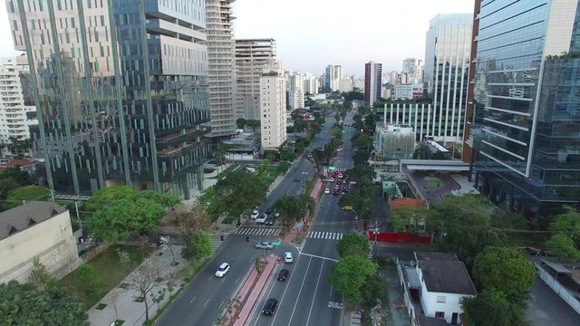 Aerial View of Faria Lima Street, Sao Paulo, Brazil