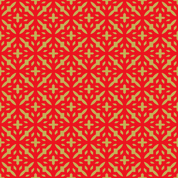 Golden seamless Chinese style cross geometry pattern background.
