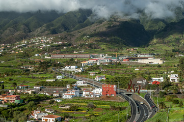 View of Brena Alta and the foothills of Cumbre Nueva from Mirador de la Conception on the island La Palma, Canary Islands, Spain © TasfotoNL