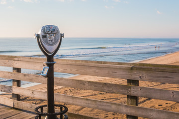 Sightseeing Binoculars with Beach Background on the Virginia Beach Fishing Pier