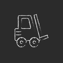 Forklift icon drawn in chalk.