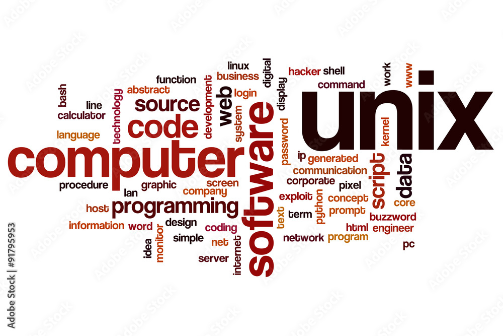 Wall mural unix word cloud concept