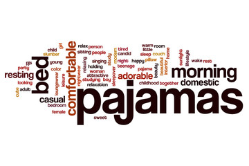 Pajamas word cloud concept