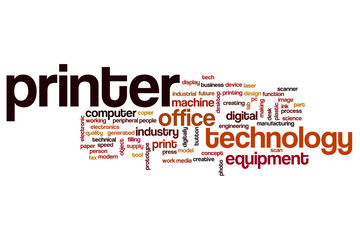Printer word cloud concept