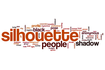 Silhouette word cloud concept