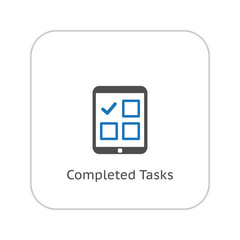 Completed Tasks Icon. Business Concept. Flat Design.