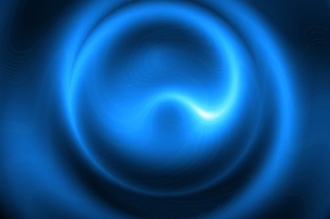 Neon ghosts - in deep sky blue color. Abstract squiggly bright color shiny pattern.