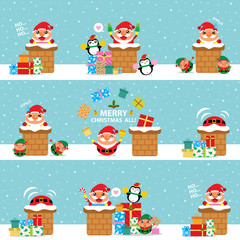 Christmas Seamless Santa Claus and Friends