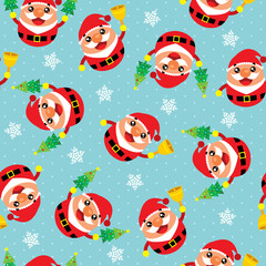 Fototapeta premium Christmas Seamless Santa Claus