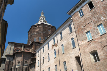 Fototapeta na wymiar Pavia (Italy): palace and cathedral