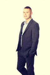 Businessman with hands in pocket
