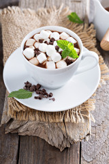 Hot chocolate in a cup