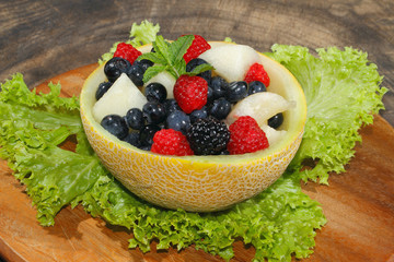 Galiamelone, Melone, Himbeeren, Brombeeren, Blaubeeren