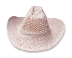 Pretty straw hat  on white background