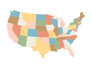 colorful map of United States