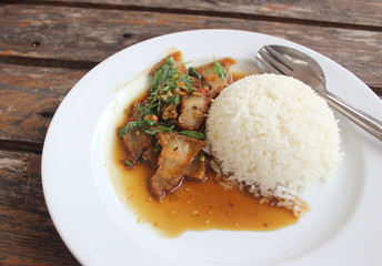 Basil Beef Fried Rice Topped