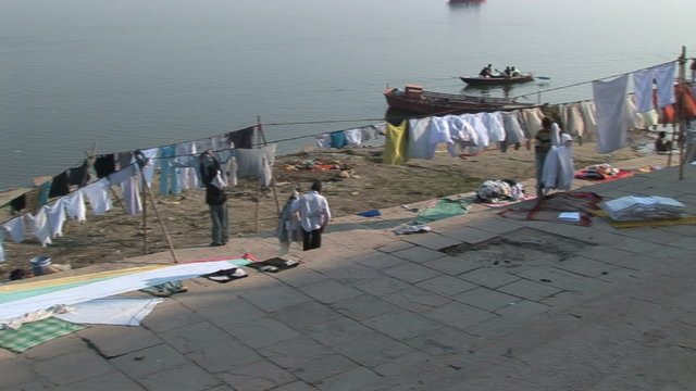 MWS commercial laundry on steps of ghat