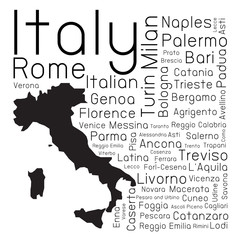 Italy map and provinces