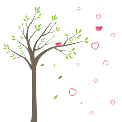 tree with heart shape of love