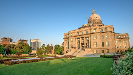 Obraz premium Capital city Boise Idaho and park
