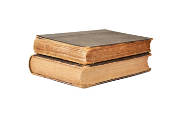 Dirty antique book, isolated on white background