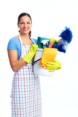 Young beautiful maid woman.