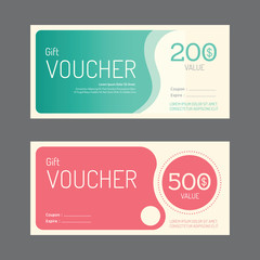 Vector gift voucher coupon template design. paper label frame