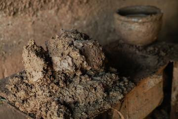 Fototapeta premium Clay is a material used to make pottery.