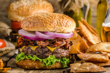American rustic burger