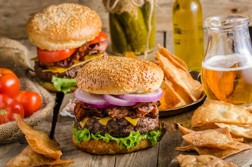 American rustic burger