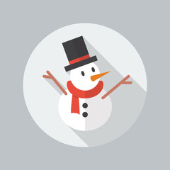 Christmas Flat Icon. Snowman
