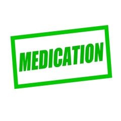 medication green stamp text on white