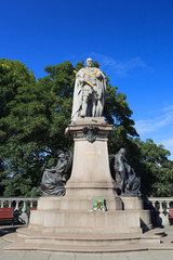 Fototapeta na wymiar King Edward VII Statue on Union Street in Aberdeen