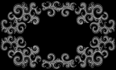 Vector decorative frame with curling shapes