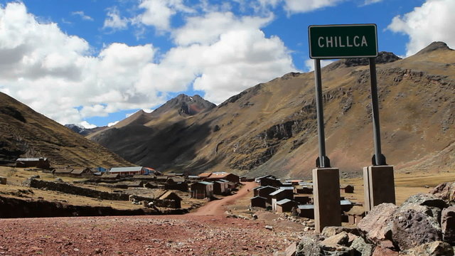 Chillca village sign