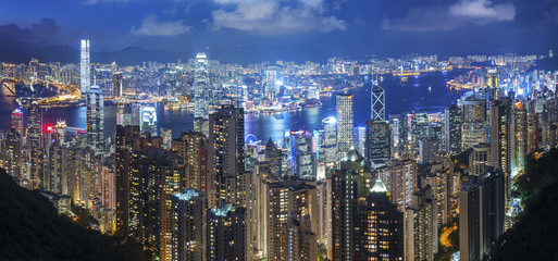 Naklejka premium Victoria Harbor of Hong Kong