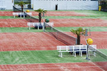 Detail of a tennis court