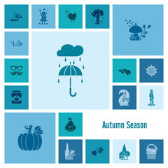 Set of Flat Autumn Icons