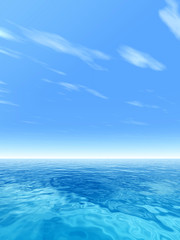 Obraz premium Conceptual blue sea or ocean water with sky