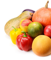 fruit and vegetable isolated on white background