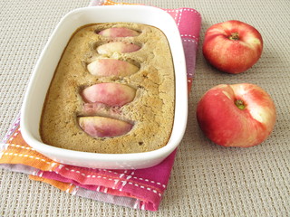 Gluten free nectarines clafoutis with buckwheat flour