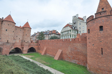 Fototapeta na wymiar Old Town fortifications in Warsaw