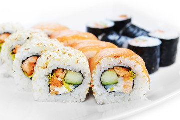 Delicious sushi rolls