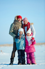 Family in winterwear