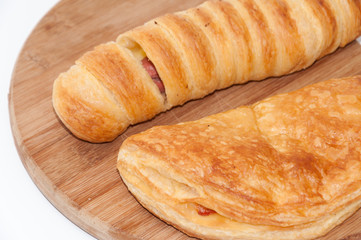 Hot dog num with pizza pastry