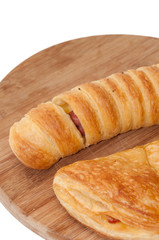 Hot dog num with pizza pastry