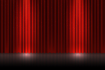 red curtain background vector version